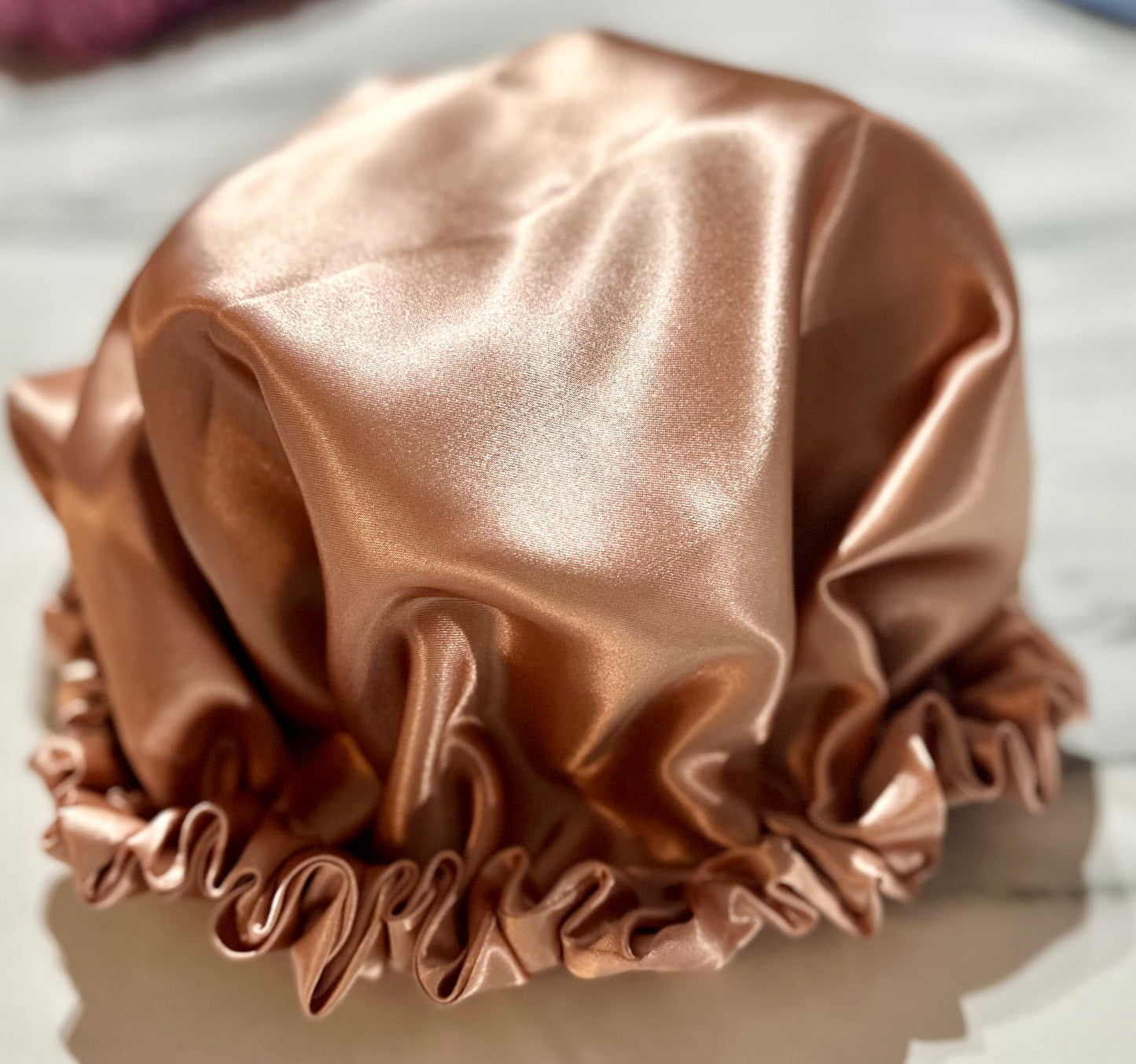 Satin Bonnets Soft One Color Double Layer -adjustable elastic
