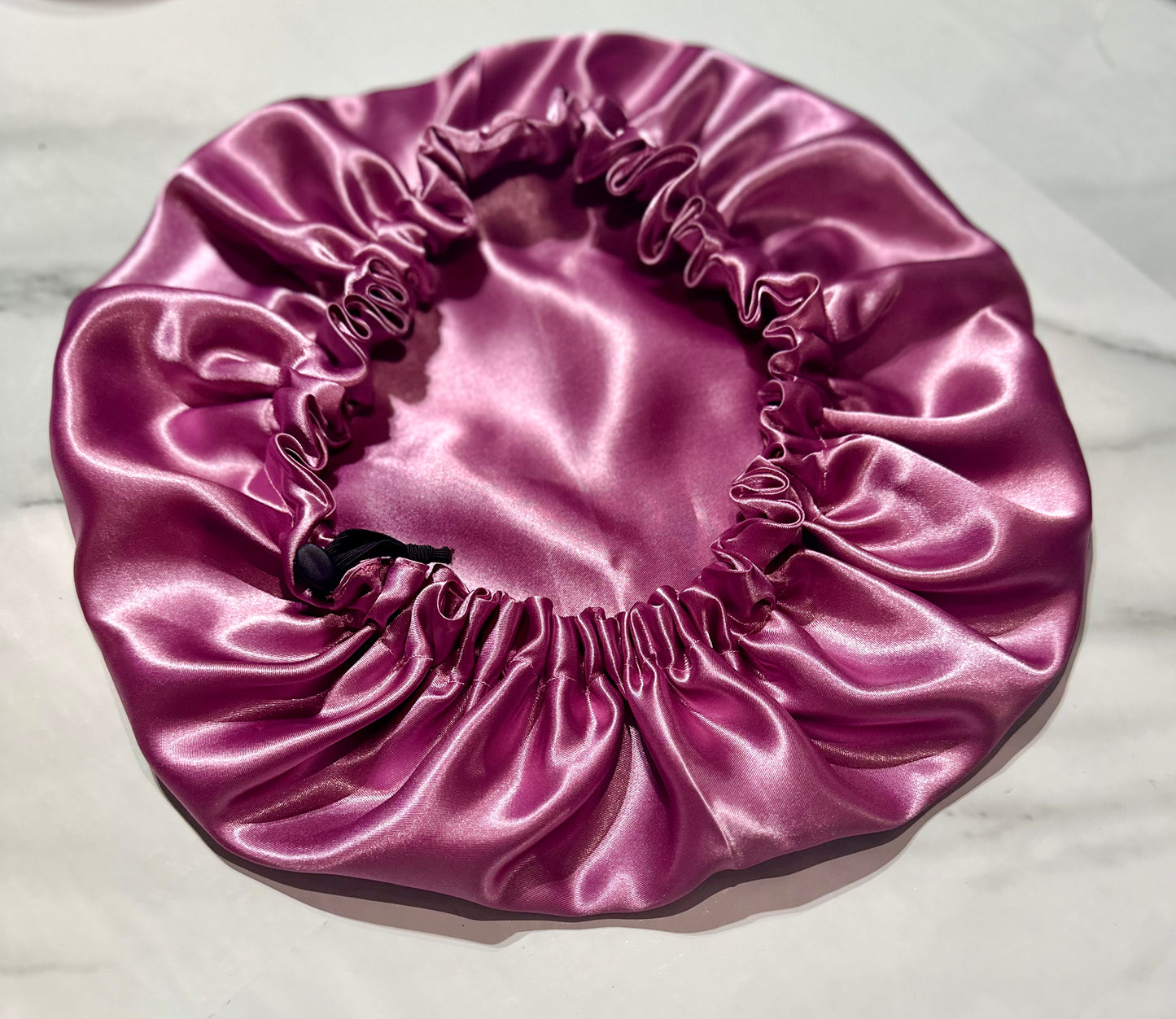 Satin Bonnets Soft One Color Double Layer -adjustable elastic
