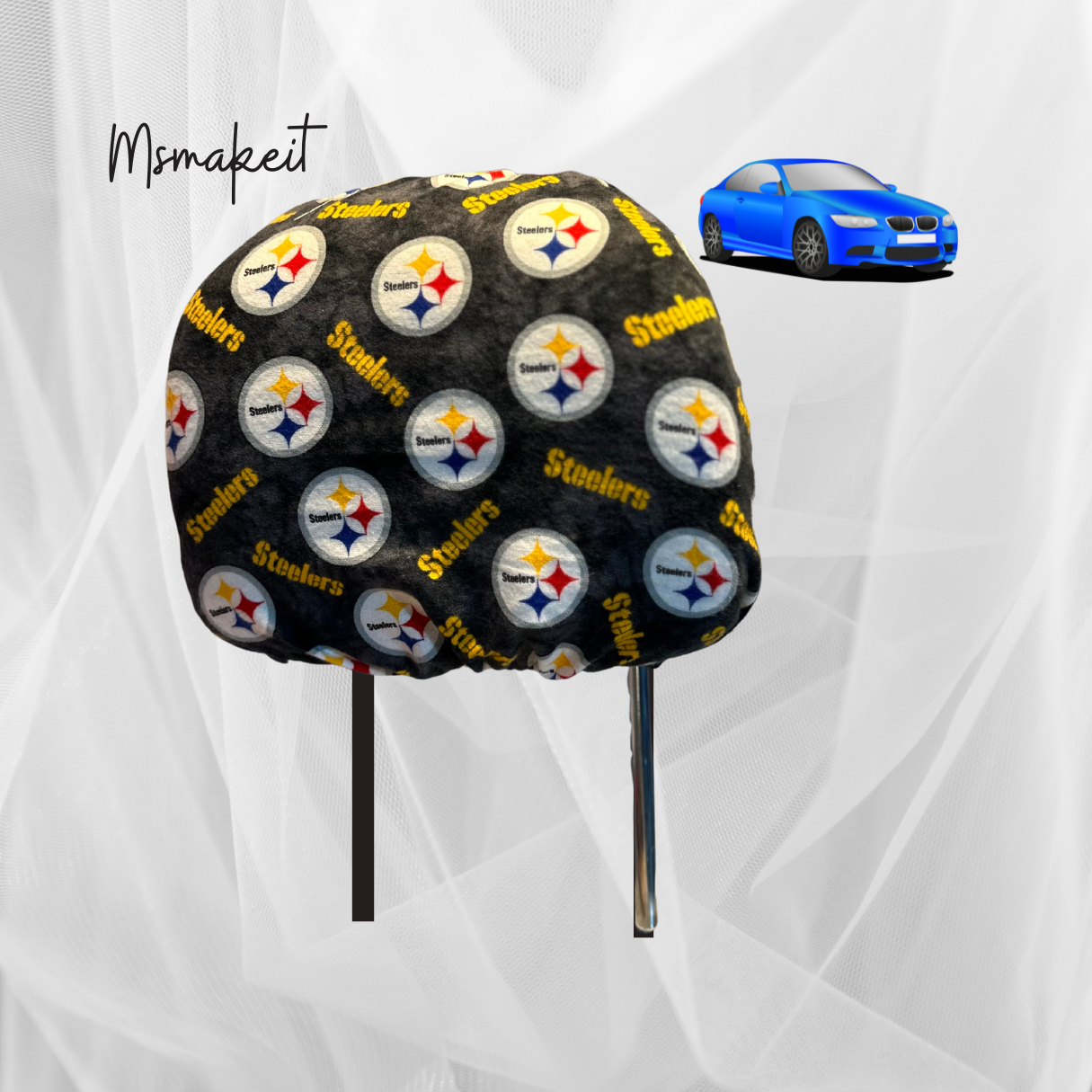 Sport team headrest covers for cars