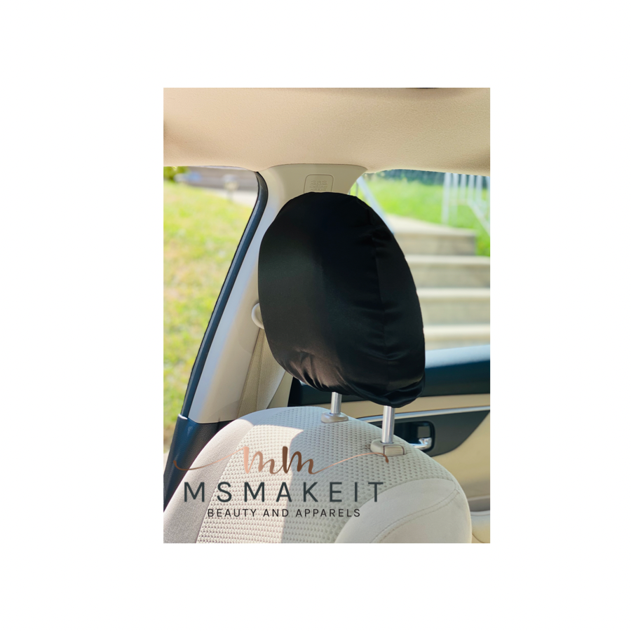 Headrest Satin Covers Black