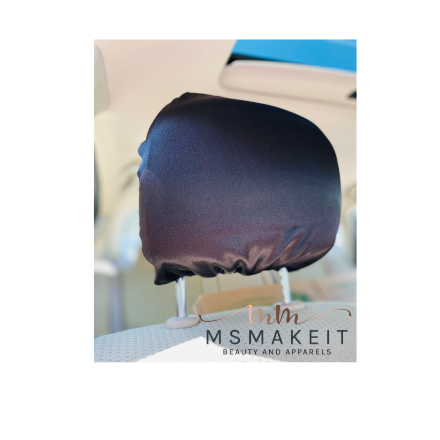 Headrest Satin Covers Black