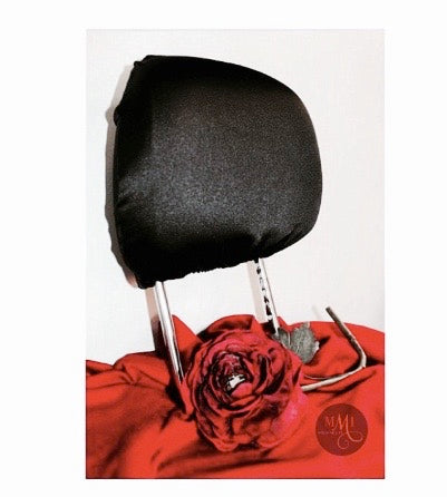 Headrest Satin Covers Black
