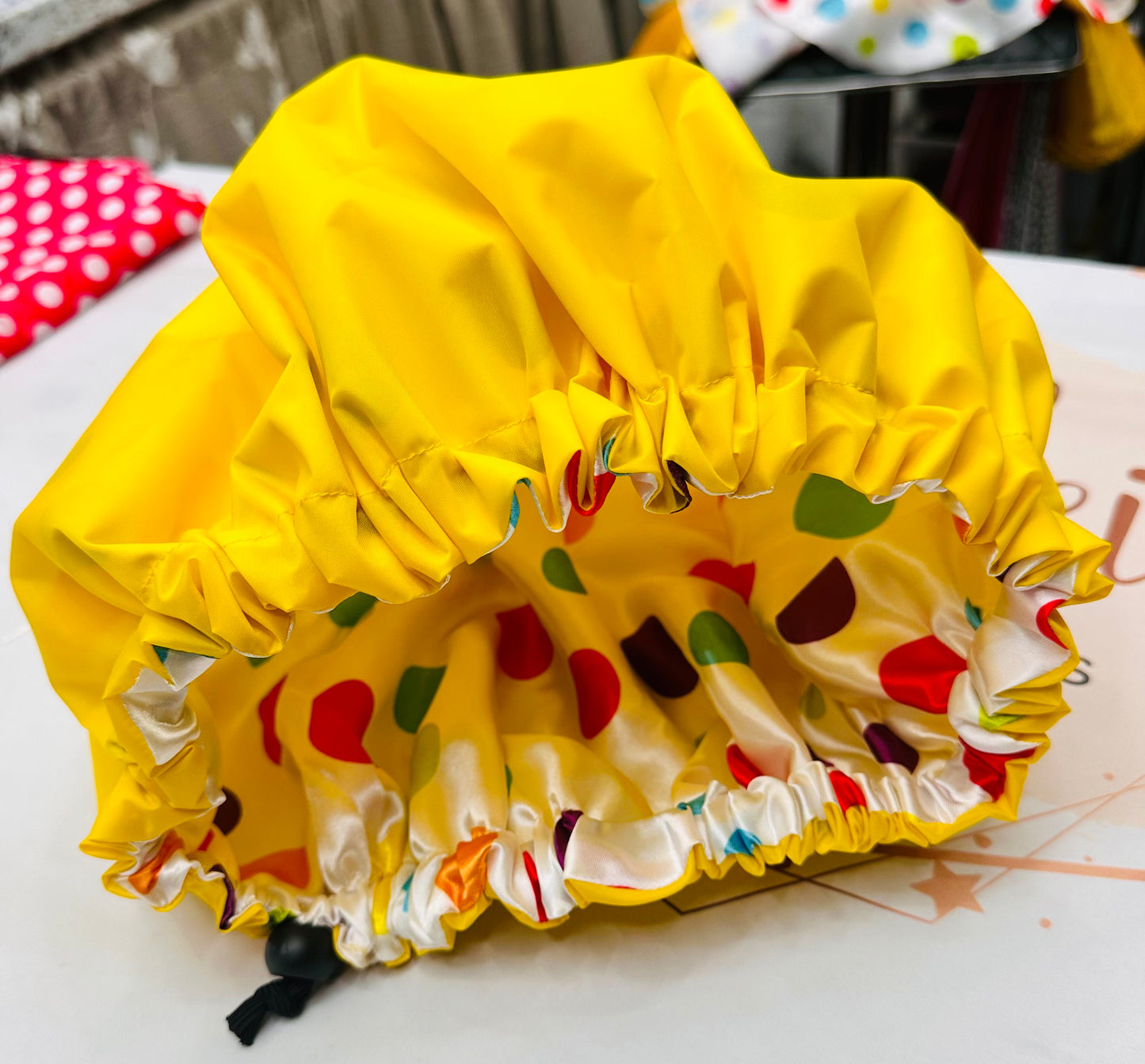 Satin lined Shower Bonnets