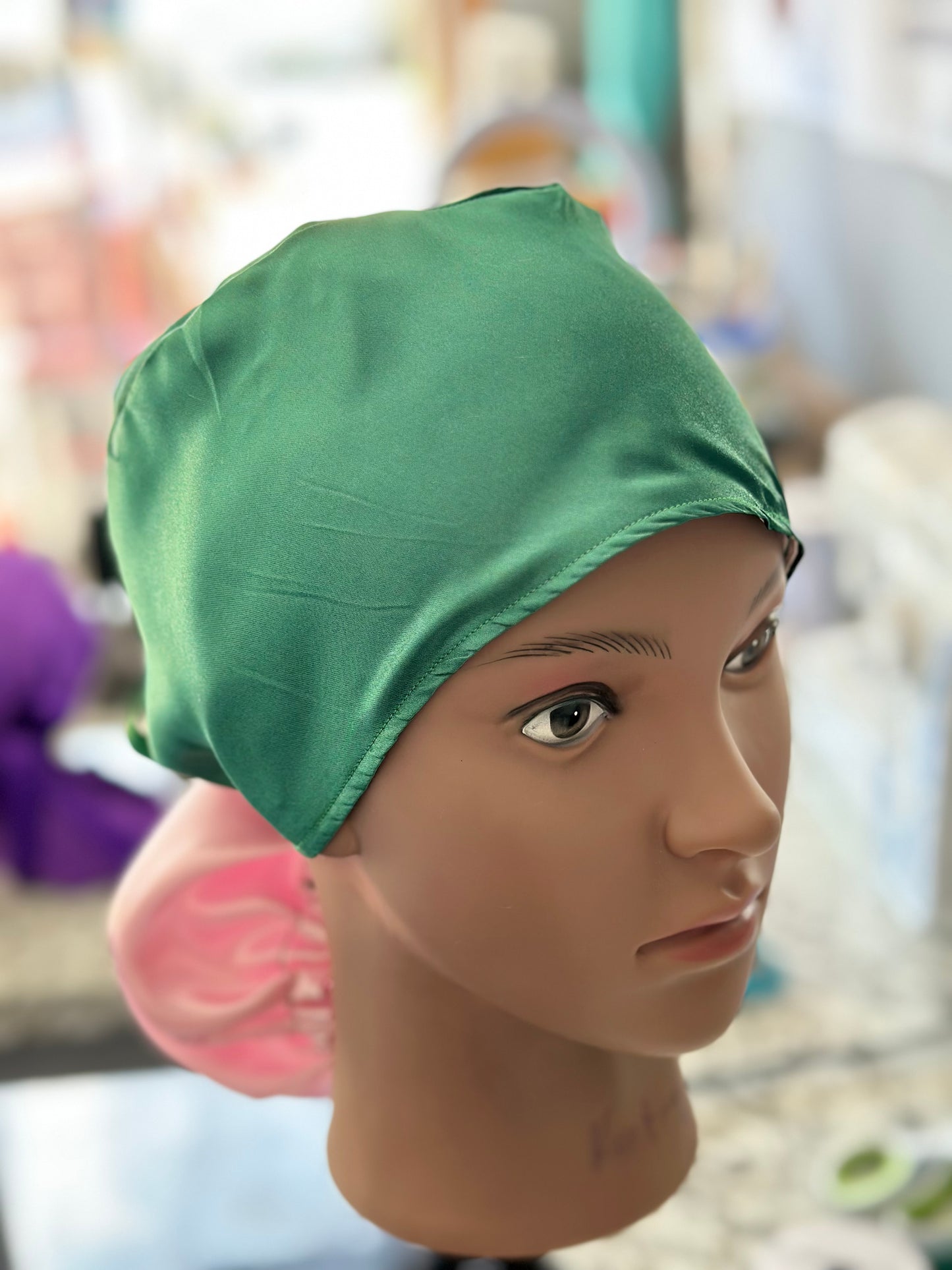 Nurse Cap Satin lined prints , Double Sided Satin Bonnets for all hair types.