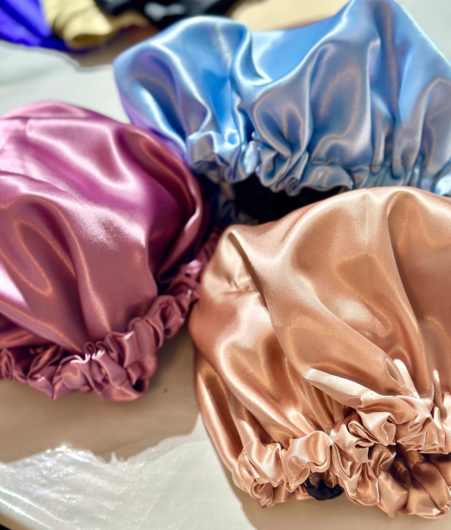 Double layer Soft Life Collection, Premium Satin Bonnets - Adult size lightweight