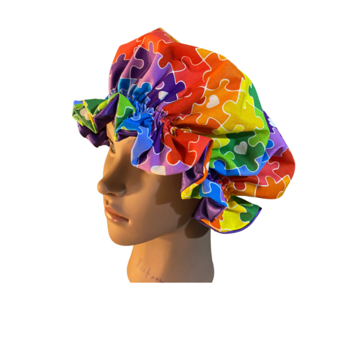 Nurse Cap Satin lined prints , Double Sided Satin Bonnets for all hair types.