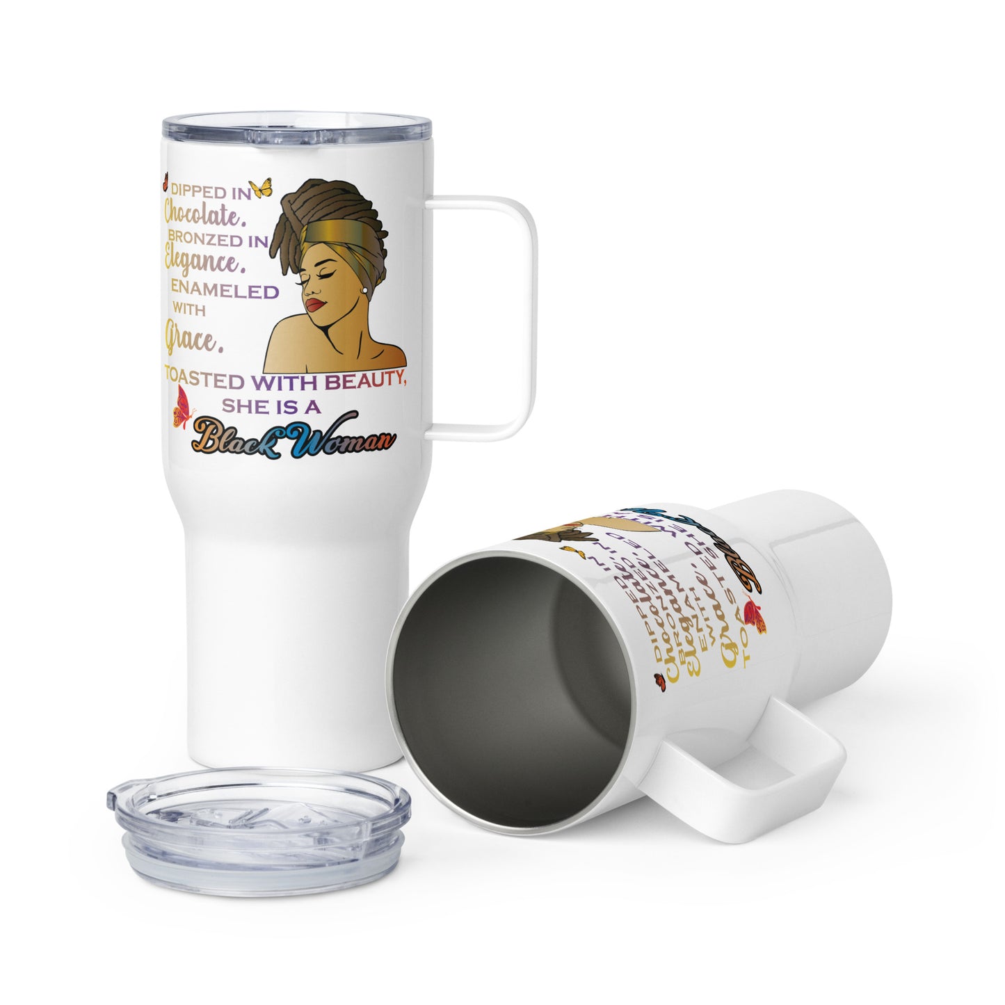 Dipped in chocolate Travel mug with a handle